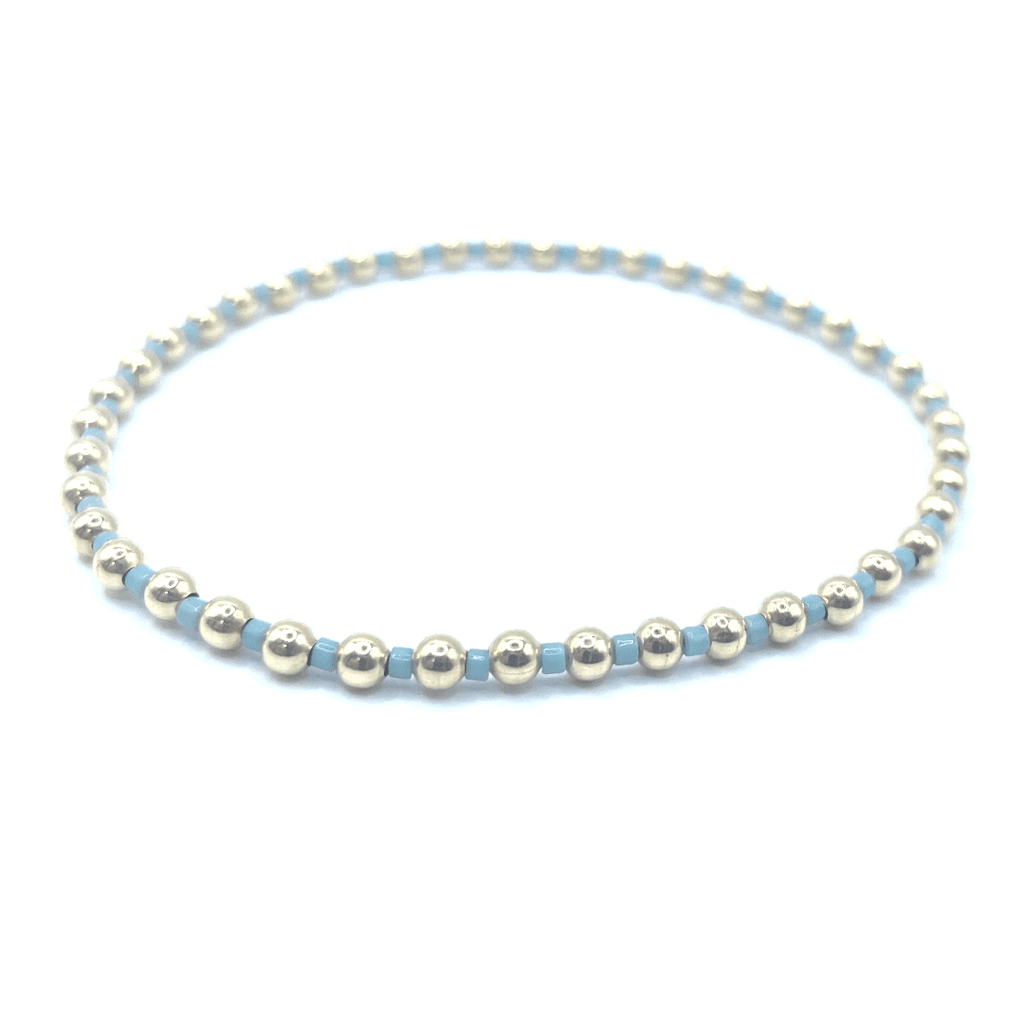 Our Color Crush Collection bracelets include delicate colorful beads dotted with 3mm gold filled beads. Perfect for stacking!